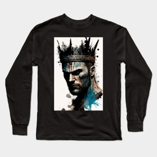 Fierce Warrior King Illustration Long Sleeve T-Shirt